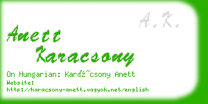 anett karacsony business card